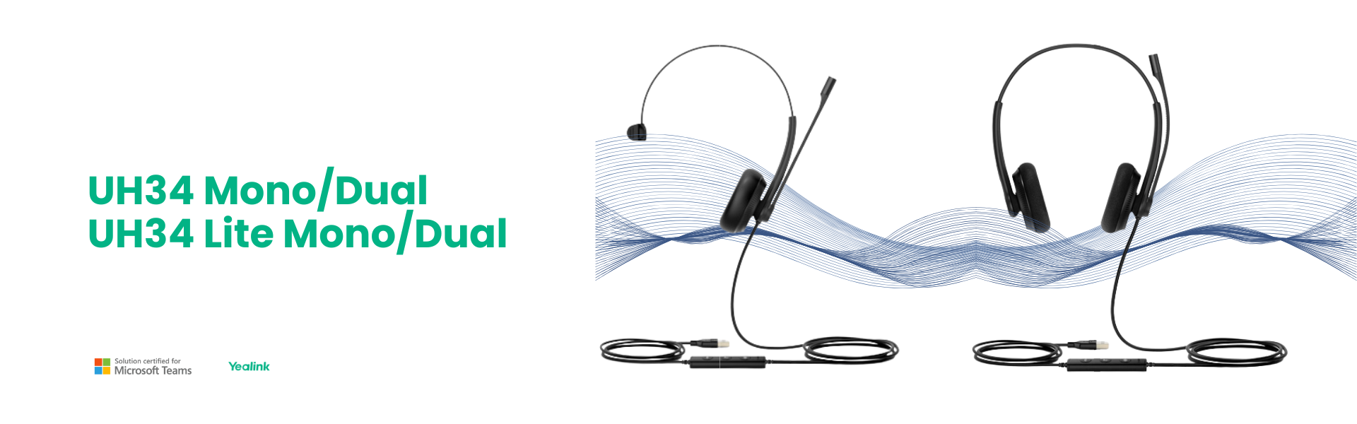 HEADSET YEALINK UH34 MONO E DUAL PARA EMPRESAS