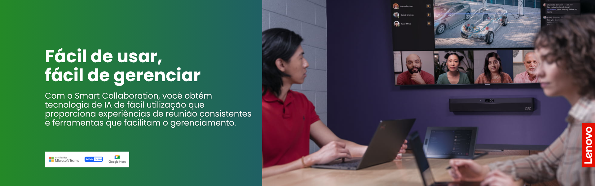 SOLUÇÃO DE COLABORAÇÃO EMPRESARIAL INTELIGENTE COM IA DA LENOVO