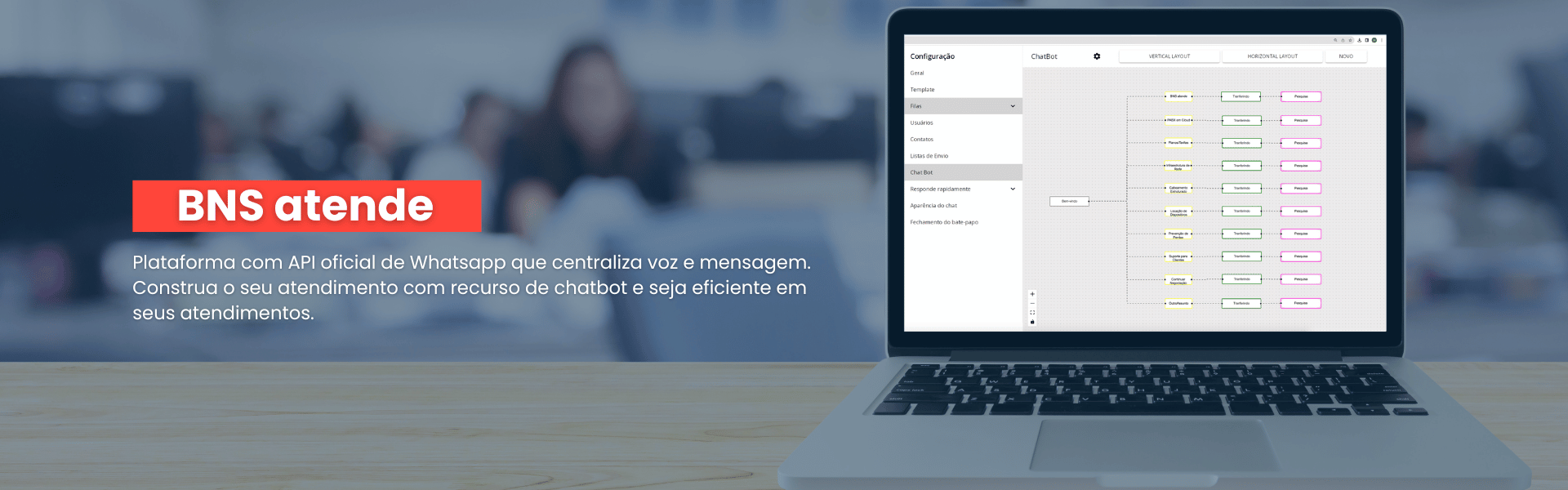 BNS ATENDE PLATAFORMA PARA ATENDIMENTO AO CLIENTE COM WHATSAPP AUTOMATIZADO